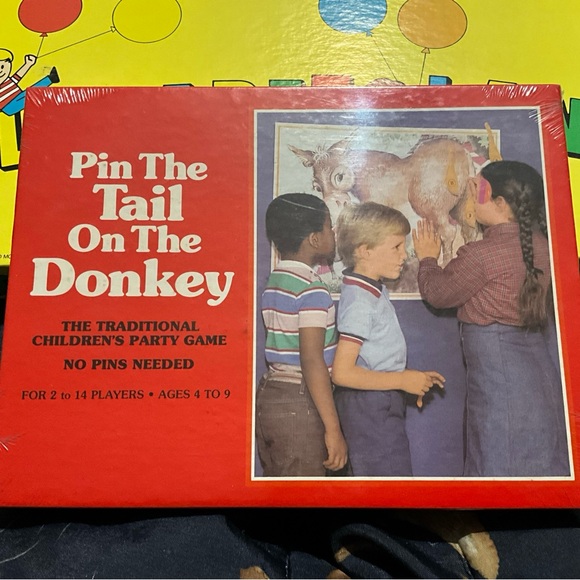 Vintage 1981 Pin The Tail On The Donkey Party Game-#4799-3 GOLDEN NEW SEALED - Picture 15 of 16